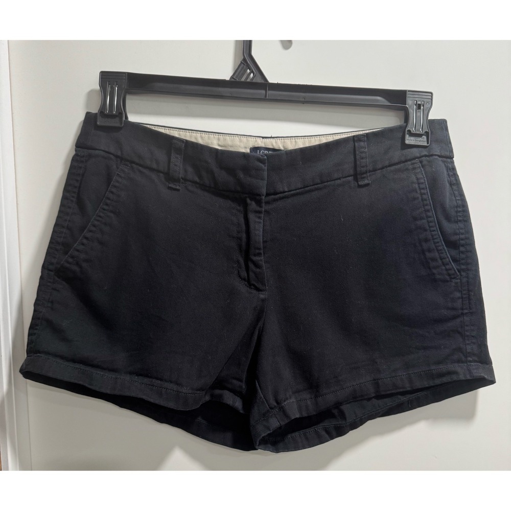 J.Crew Womens Black 3 Inch Chino Shorts Size 4 Cotton Twill H5616‎ SU19
